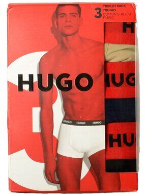 Hugo Boss Men's " Triplet" Logo Strap 3Pack Trunk Underwear US 2XL IT 56